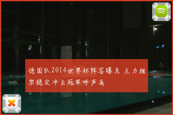 德国队2014世界杯阵容曝光 主力框架稳定冲击冠军呼声高